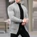 Clothing European American Fashion Cardigan Long-Sleeved Loose Solid Color Pocket Button Slim Fit Men's Autumn And_viptrois.com