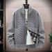 Men's Casual Stand Collar Fleece Lined Zip-Up Sweater Jacket - Warm Winter Pullover, Relaxed Fit, Multiple Colors & Sizes_viptrois.com