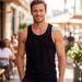 Breathable Men's Athletic Tank Top - Stretch Fitness Sleeveless Shirt For Gym Workout & Casual Wear, Moisture Wicking Quick Dry, Slim Fit Undershirt_viptrois.com