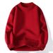 Men's Clothing Autumn And Winter Men's Semi-Turtleneck Knit Sweater - Long Sleeve Casual Pullover With Ribbed Hem (White, Charcoal, Black, Red, Khaki)_viptrois.com