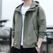 Men's Military Style Work Jacket – Slim-Fit Stand Collar Zip-Up Casual Coat With Utility Pockets (Regular & Fleece-Lined Options)_viptrois.com