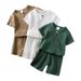 Toddler Boys Clothing Summer Simple Chinese Style Cotton And Linen Thin Breathable Suit Boys And Girls Short Sleeve Shorts Two Piece Set Loose_viptrois.com