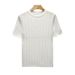 Men's Clothing Summer New Short Sleeved Sweater For Men Hollow Ice Silk Breathable Texture Slim Fit Business Casual_viptrois.com