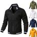 2024 Casual Stand Collar Spring And Autumn Versatile Sports Solid Color Jacket Men's Cross-Border Trade In Stock_viptrois.com