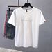 2025 Summer New Men's Handsome Short-sleeved T-shirt Fashion National Trend Loose Tiger Embroidered Half-sleeved Versatile Top_viptrois.com