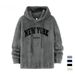 Cross-Border Men's Sweatshirt European Version Hot-Selling Lamb Wool Loose Letter Embroidery Pocket Hooded_viptrois.com