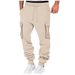 Men's Cargo Jogger Pants – Multi-Pocket Elastic Waist Casual Trousers, Streetwear Sweatpants (Black/Gray/10 Colors, S-XXXL)_viptrois.com