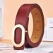 New Simple Versatile Oval Men Fashion Alloy Buckle Women's Belt Ins Style For Dresses And Jeans_viptrois.com