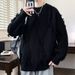 Autumn Coat Men's Trendy Patch Loose Knit Sweater Round Neck Versatile Sweater_viptrois.com