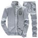 Men's Casual Zip-Up Hoodie & Joggers Set | Lightweight Polyester-Cotton Blend | Trendy Streetwear | Sizes M-XXXXL (Black/Navy/Heather Gray)_viptrois.com