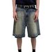 Men's Clothing Summer New Style Washed Retro Distressed Couple Men And Women Casual Five Point Jeans Cat Whisker Silhouette Trendy Loose_viptrois.com