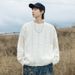 Pure Hanlu Round Neck Loose Cable Knit Men's Autumn Winter New Couple Solid Color Casual Versatile Knitted Sweater Jacket_viptrois.com