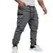 Men's Casual Sports Jogger Pants Multi Pocket Solid Color European Size Spring Autumn Work Pants Versatile Comfortable Fit_viptrois.com