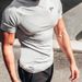 Men's Clothing Muscle Fitness Brothers Men's Running Sports Slim Short Sleeve Quick Dry Clothes Milk Silk Quick Dry Basketball Training T Shirt_viptrois.com
