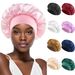 solid color wide brim elastic adult sleeping cap men and women fashion hair care beauty shower cap satin chemotherapy cap_viptrois.com