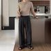 Men's Clothing High End Versatile Loose Straight Wide Leg Trousers_viptrois.com