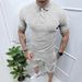 Men's Casual Lapel Short Sleeve Shorts Two-Piece Set_viptrois.com