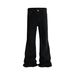 Men's Clothing High Street Style Street Style Men's Stretchy Flared Jeans With Belt Loops - High Waist Wide Leg Dark Black Denim Pants For Summer_viptrois.com