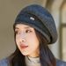 Beret For Women, Autumn Winter Fashionable Versatile Knitted Middle-aged Elderly Woolen Hat, Comfortable And Warm_viptrois.com