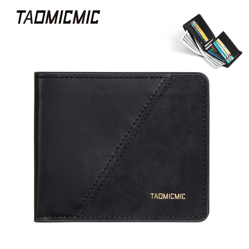 Men's Wallet Multifunctional Stitching Short Large Capacity Retro Dollar Bag Easy To Carry Ultra-thin Multiple Card Slots_viptrois.com