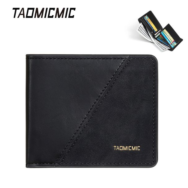 Men's Wallet Multifunctional Stitching Short Large Capacity Retro Dollar Bag Easy To Carry Ultra-thin Multiple Card Slots_viptrois.com