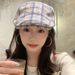 Artistic Woolen Beret Hat For Women, Autumn And Winter Plaid Forward C, Versatile Artist Hat, British Style Duckbill_viptrois.com