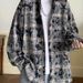 Plaid Niche Long Sleeved Shirt For Men, Autumn Tie Dye Embroidered Shirt, College Style Jacket_viptrois.com