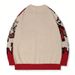 Men's Cartoon Jacquard Sweater - Oversized Casual Knit Pullover With Trendy Pattern, Comfortable Long Sleeve Crewneck For Streetwear_viptrois.com
