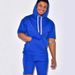 New Summer Casual Comfortable Shorts Hoodie Men's Fitness Sports Short Sleeve Set_viptrois.com