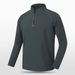 Men's Performance Half-Zip Long Sleeve Shirt – Breathable Workout & Running Top (Black, Dark Gray, Steel Blue, Heather Gray, M-4XL)_viptrois.com