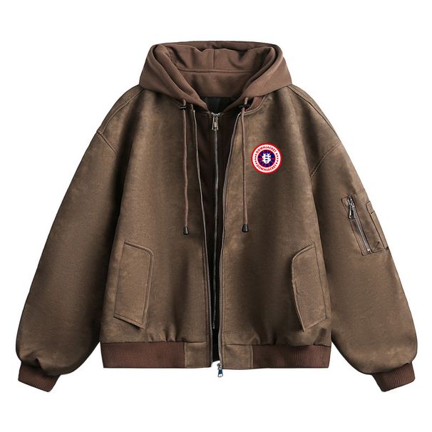 Men's Clothing Maillard Faux Tie Dye Leather Jacket With US Map Print, Trendy, Cool, Loose, Versatile Leather Coat_viptrois.com