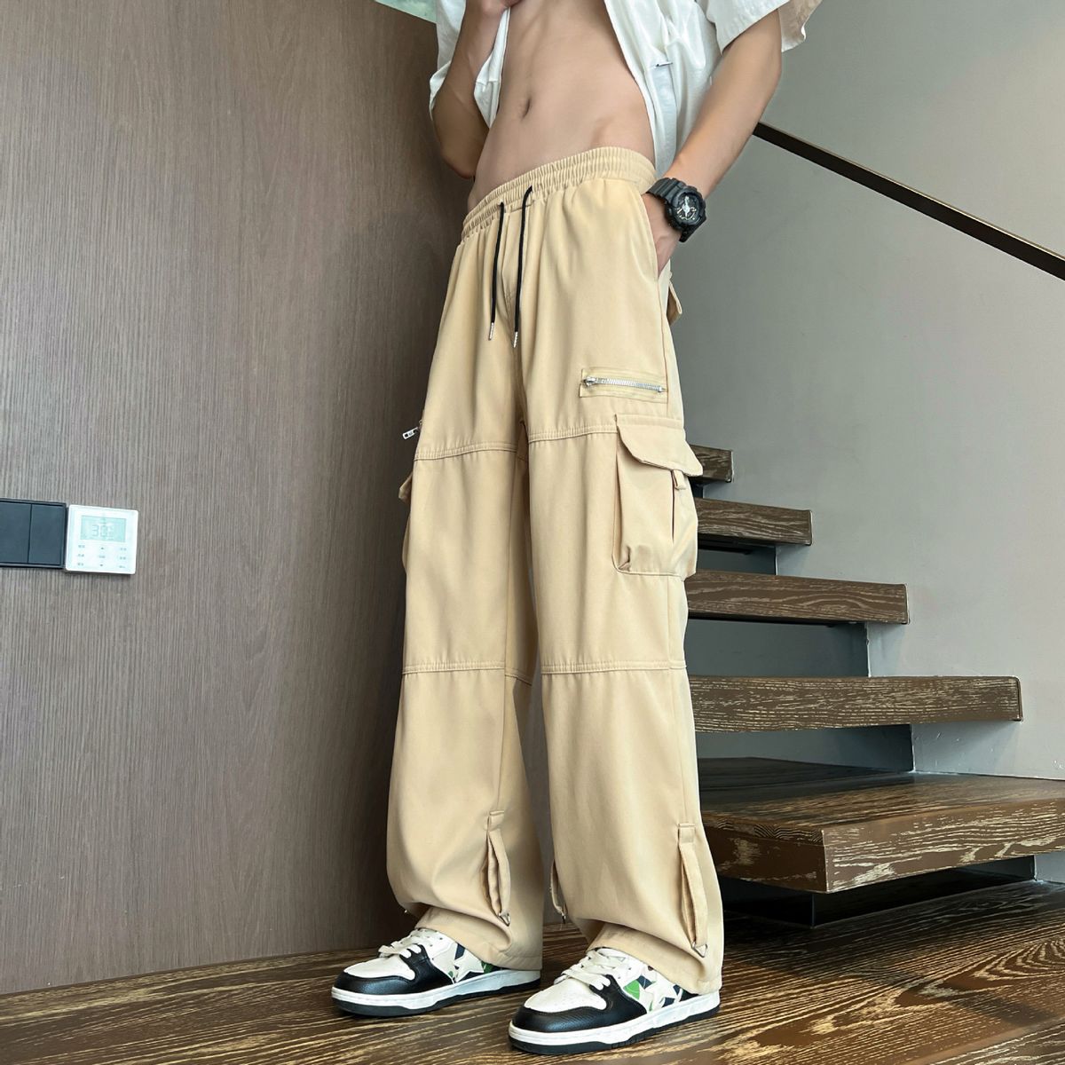 Men's Clothing Autumn And Winter Fashion All Match Men's Loose Straight Casual Pants Men_viptrois.com
