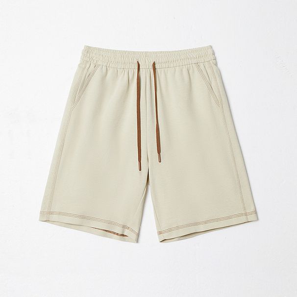 Men's Clothing Summer Light Luxury Double Sided Twill Knitted Sports Five Point Casual Sweatpants Drawstring Loose Shorts_viptrois.com