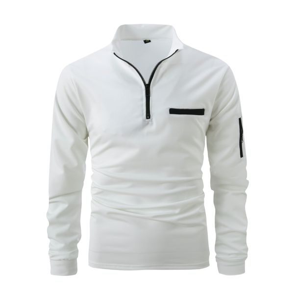 Men's Sports Polo Shirt Sleeve Zipper Fast Selling 2025 Spring Autumn Cross Border E Commerce_viptrois.com