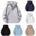 Fleece-Lined Zip Hoodie – American Streetwear Oversized Pullover With Drawstring, Solid Colors (Black/Navy/Beige/White)_viptrois.com