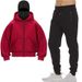 Men's Clothing DIY Light Board Autumn Ins New Hooded Sweater Suit Thin Velvet Jacket Men And Women Double Hat Autumn And Winter Couple Suit_viptrois.com