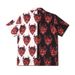 Men's Clothing A Pair Of Lapel Casual Men And Women Couple Spring And Summer Loose Color Matching Devil Digital Print Short Sleeved Trendy Brand Shirt_viptrois.com