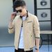 Men’s Slim-Fit Workwear Jacket – Korean Style Lightweight Cotton Coat With Stand Collar (Casual, Zipper Closure, Ribbed Hem, Urban & Outdoor)_viptrois.com
