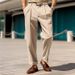 Men's Clothing Formal Mid Waist Button Straight Solid Color Comfortable Outdoor Daily Outing Fashionable Trousers_viptrois.com