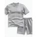 Men's Jacquard Print Short Sleeve Polo & Shorts Set, Breathable Quick-Dry Summer Sportswear For Casual & Active Lifestyle_viptrois.com