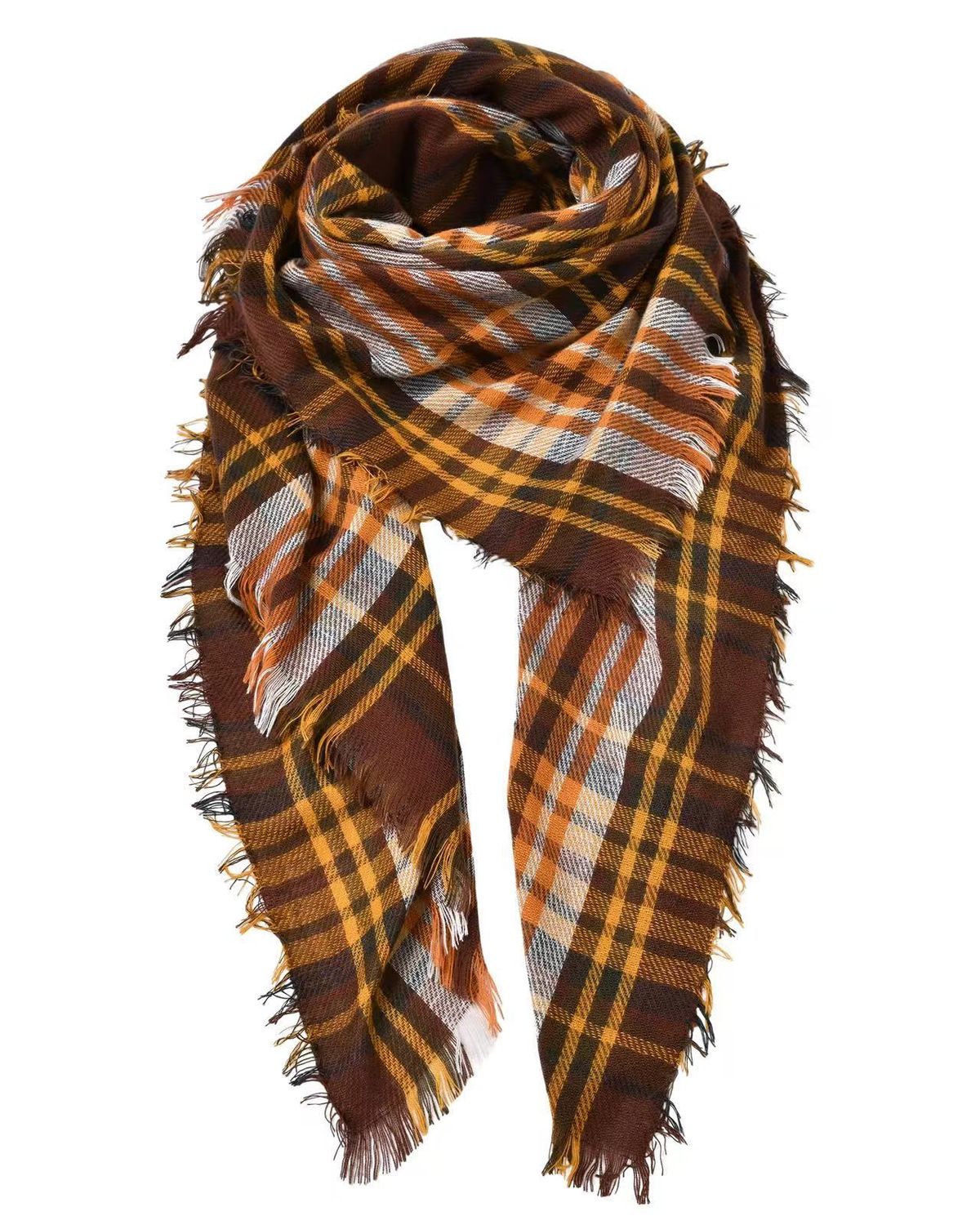 Unisex Autumn and winter 48 plaid square scarf shawls_viptrois.com