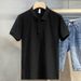 Men's Clothing Summer Pit Stripe Mercerized Knitted Polo Shirt Short Sleeve Trend Summer Top_viptrois.com