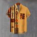 Summer Digital Print Tribal Henley Shirt For Men Short Sleeve Six Button American Style Youth Fashion_viptrois.com
