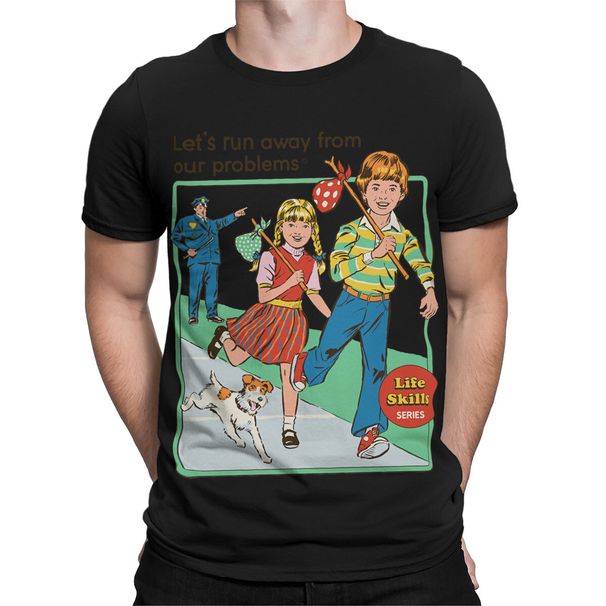 Lets Run Away 80s Escape-Themed T-Shirt Mens Womens Tees Top For Free Spirits #SR#T433_viptrois.com