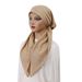Elastic Turban Hat – Solid Color Pullover Headwrap (Fashionable Arc Wave Design, Cross-Cultural Baotou & Airplane Hat For Women)_viptrois.com