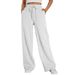 Men's Clothing Wide Leg Sports Pants High Waist Loose Drawstring Jogging Pants With Pockets Sweatpants_viptrois.com
