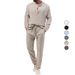 Men's Clothing Autumn New Products Hot Selling Men's Solid Color Casual T Shirt Long Sleeved Shirt Trousers Suit_viptrois.com