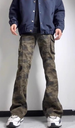 Mid-High Waist Camouflage Cargo For Men, Trendy Brand, Stylish Streetwear Jeans, Flared Straight Pants_viptrois.com