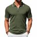 Premium Heavyweight Men's Short Sleeve Polo Shirt | Relaxed Fit With Retro Style & Zipper Detail | Wrinkle-Resistant Fabric For Casual Comfort_viptrois.com