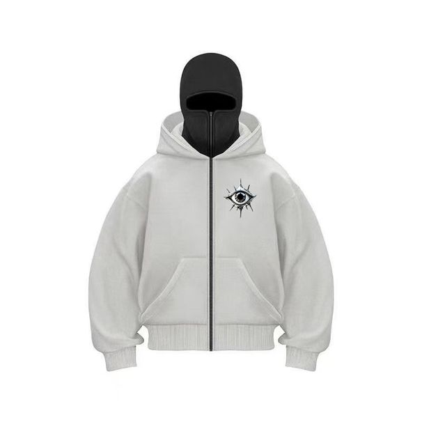 Men's Clothing Trendy Metal Print Hooded Sweatshirt - Eye-Catching Graphic Pullover For Streetwear Lovers | Available In Black, White, Gray & Red_viptrois.com